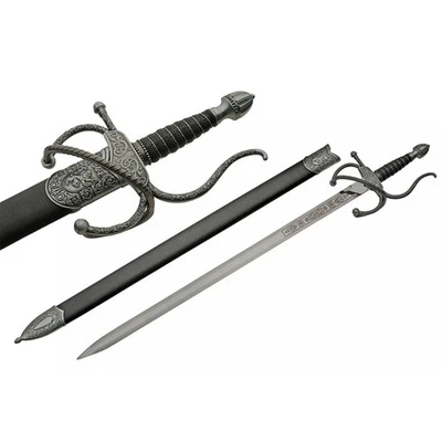 38 Elegante Espada Rapier con Hoja de Acero Inoxidable Mango de Aleación de Zinc y Barra de Costra Foto 1 de 4