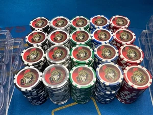 —OTTAWA SENATORS—NHL  POKER CHIP SET WITH  CLEAR  RACKS & COVERS 400 PIECES - Picture 1 of 11