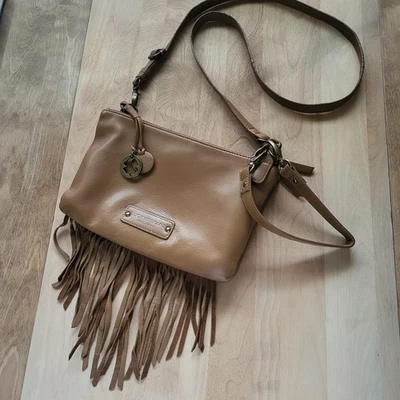 Lucky Brand Crossbody Purse Brown Leather, Suede, Fringed BoHo Western - Image 1 of 4