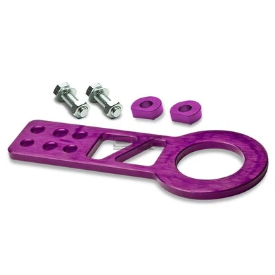 10MM 2.25"OPENING ALUMINUM PURPLE RACING TOWING TOW HOOK HAULING KIT+BOLTS FRONT - Image 1 of 3