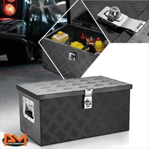 Caja de herramientas de camión con manijas laterales fijas de aluminio con banda de rodadura de diamante de 20''x9,8''x12" negra - Imagen 1 de 7