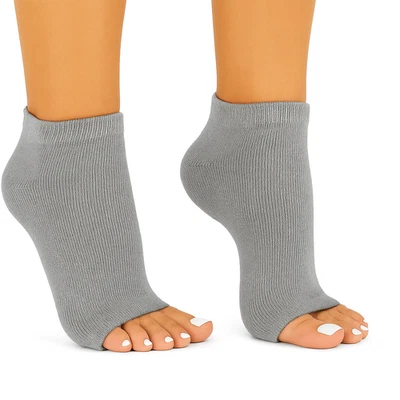 A Pair of our Super comfortable Grey Toeless Socks - Perfect for Yoga, Pilates+ - Image 1 of 4