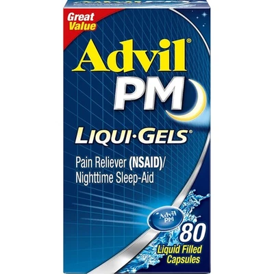 Advil PM Liqui-Gels Pain Reliever & Nighttime Sleep Aid, 80 Capsules Exp 05/2027 - Image 1 of 4