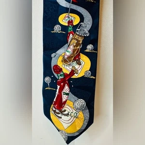 Men’s Vintage Silk Tabasco Brand Tabasco/Golf Themed Tie Multi Colored Necktie - Picture 1 of 4