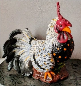 Vintage sehr großer Keramik Hahn, 14" hoch und 15" lang - Bild 1 von 6