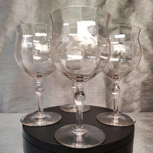 4er Set elegante geätzte Glaskelche - glasklar, schönes florales Design - Bild 1 von 9