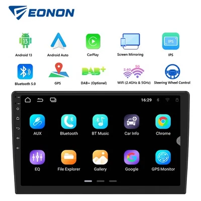 10.1" IPS 2 DIN Car Stereo Android Auto 13 WiFi GPS Navi Radio Head Unit CarPlay - Image 1 of 4