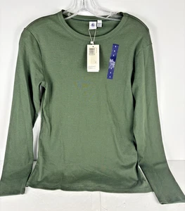 Petit Bateau Damen Langarm Baumwolle Shirt Tee Grün Gr. L Neu mit Etikett Morroco - Bild 1 von 13
