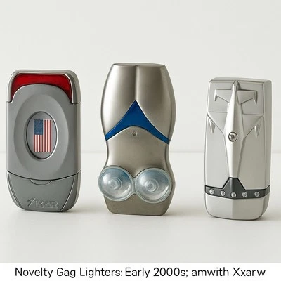 Lot of 3 Gag Novelty Lighters – Car, Bikini Girl, F1 – Y2K TECWIND QL - Image 1 of 4