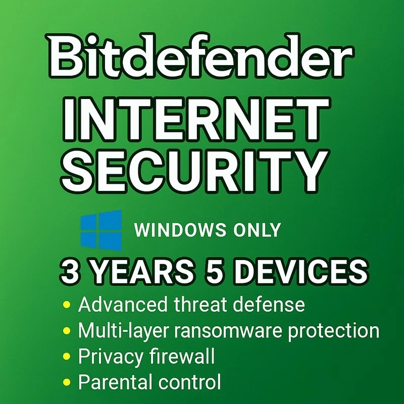 🔥 Bitdefender Internet Security 🔥3 Year | 5 PCs | Windows | Trusted Seller - Image 1 of 1