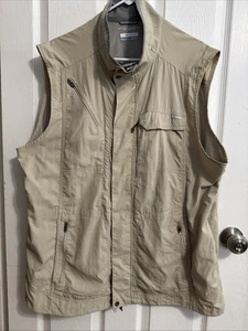 Columbia Weste Herren XXL /2TG Beige Omni-Shade Belüftet Cargo Nylon Angeln Wandern - Bild 1 von 17