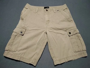 Hurley Cargo Shorts Men 34/10.5 Beige Hiking Outdoor Beach Comfort Cotton - Picture 1 of 12