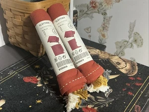 (2) Ikea SLATTIKA Table Runner 40x40cm Cotton Pauline Machado Tassles Paprika - Picture 1 of 2