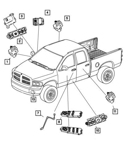 Interruptor de bloqueo de ventana de puerta izquierda genuino Mopar 2003-2010 Dodge Ram 1500 56049804AC Foto 1 de 1