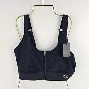 CCX Crop Top Womens Size M/18 Zip Front Black Mesh Adjustable Straps Gym NWT - Picture 1 of 9