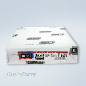 167 Sets of 3 Part NCR Paper 5909 -- Straight Collated Letter Size Carbonless...