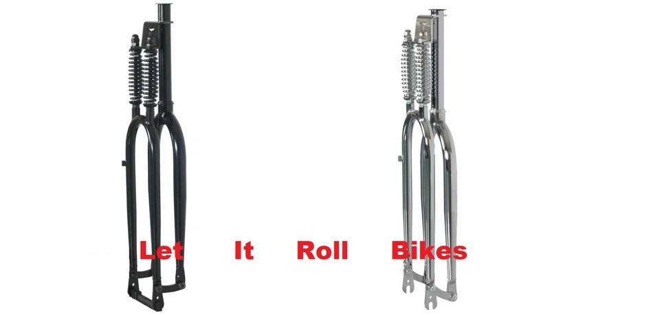 FAT Bicycle  1-1/8" Dual Springer Fork for 26" x 3.0-4.0 Wheel BLACK or CHROME - Image 1 of 1