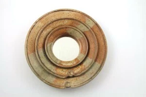 Signierter runder Wandspiegel Mid Century Modern Bio Studio Kunstkeramik zum Aufhängen - Bild 1 von 8