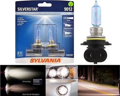 Sylvania Silverstar 9012 HIR2 55W Two Bulbs Head Light Dual Beam Replacement EO - Image 1 of 4