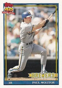 PAUL MOLITOR 1991 Topps - Foto 1 di 2