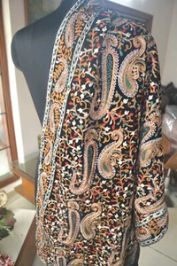 Kashmiri Pashmina woolen Wrap Indian EMBROIDERED JAAL Madhubani Shawl - Picture 1 of 8