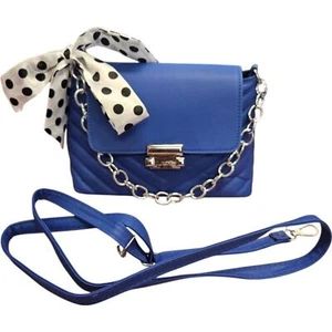 Blaue lebendige vielseitige Schultertasche im gesteppten Stil mit abnehmbaren Trägern - Bild 1 von 6