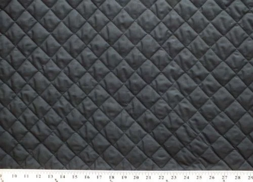 Double-faced Reversible Pre-quilted Black PolyCotton Fabric By the Yard D270.02 - Image 1 of 1