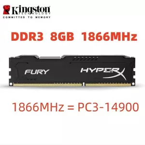 HyperX FURY DDR3 8GB 16GB 32GB 1866 MHz PC3-14900 Desktop RAM Memory DIMM 240pin - Picture 1 of 12