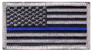 Policía de línea azul delgada de EE. UU. Pache de bandera gancho para agente de la ley policial - Imagen 1 de 1