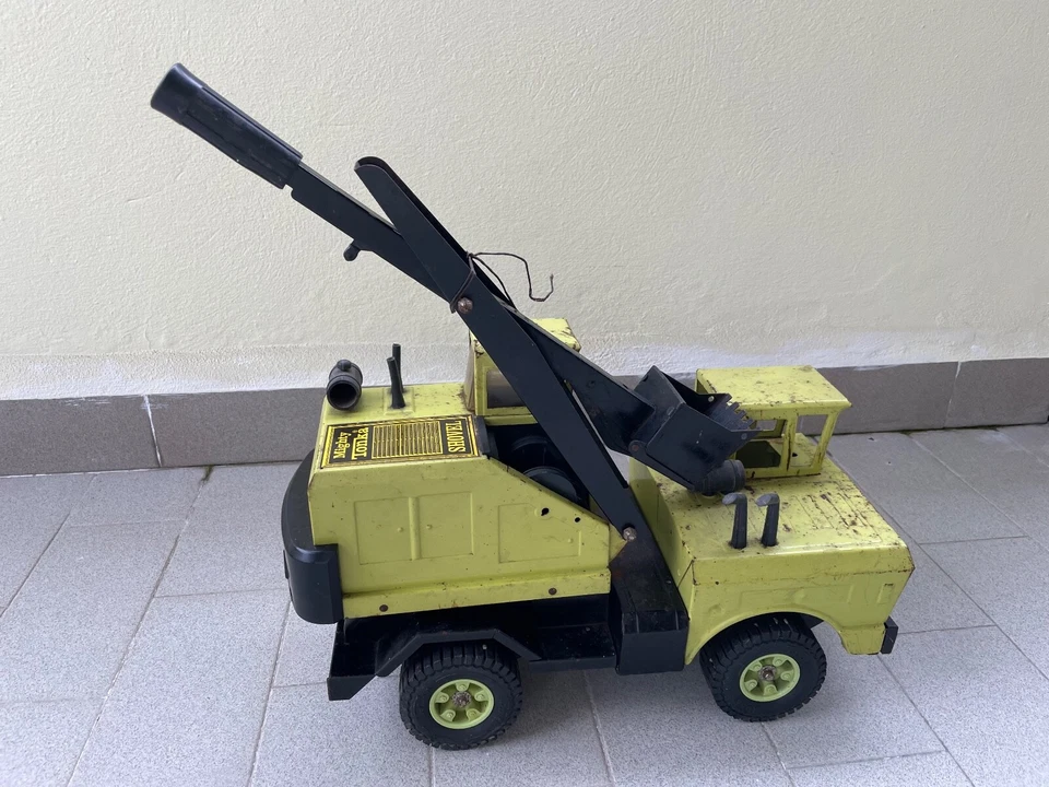 TONKA SHOVEL MIGHTY CRANE CAMION LATTA GRU GIOCATTOLO RARE AUTO CAR - Immagine 1 di 4
