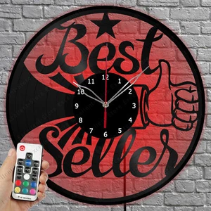 LED Vinyl Uhr Bestseller LED Licht Vinyl Schallplatte Wanduhr Wohndeko 1441 - Bild 1 von 11
