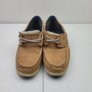 Sperry Topside Lanyard Boat Shoes BOYS Sz 6 M -Brown Suede Leather Casual Dress - Picture 1 of 4