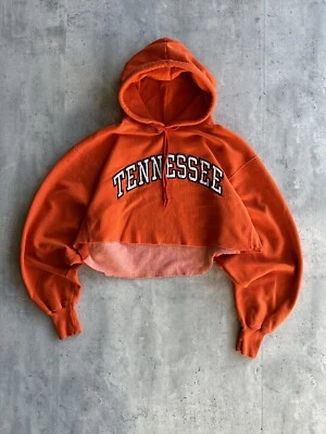 Винтажная женская толстовка с капюшоном 90-х Tennessee College University укороченная размер L - Изображение 1 из 4