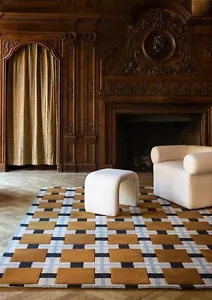 Handgetufteter Teppich 100% Wolle Handarbeit Vorleger Carpet für Zuhause Wohnzimmer Teppiche - Bild 1 von 2