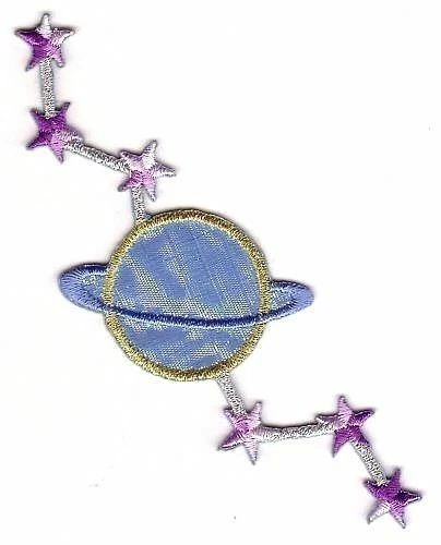 Neptune Uranus Planet Patch Embroidered Star Constellation Iron on Sew on - Image 1 of 1