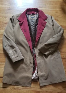 BACHRACH Men’s Tan Trench Coat With Polyester  Removable Liner Size Large  - Picture 1 of 7