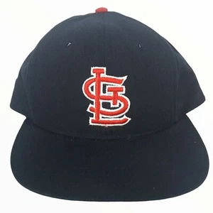 Vintage St Louis Cardinals Rare Roman Pro Black Label Fitted Hat Size 7 1/4 - Picture 1 of 8