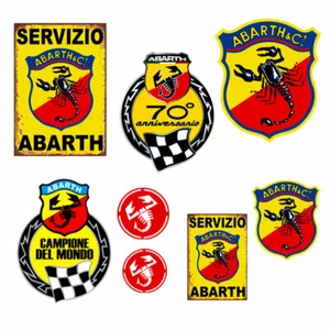 Abarth adesivi vintage sticker cropped Decal auto moto tuning print pvc 8 pz. - Picture 1 of 3