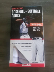 FRANKLIN DELUXE - BASEBALL- ODER SOFTBALLHOSE - JUGEND KLEIN 22-24 ZOLL TAILLE, WEISS - Bild 1 von 5