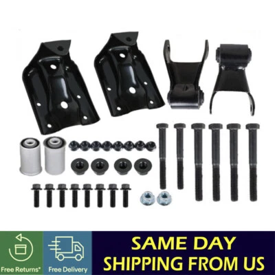 For Chevy GMC Sierra 1500 Rearward Leaf Spring Shackle & Bracket Hanger Set US - Image 1 of 4