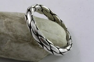 MASSIVER BANDRING CELTIC KELTEN GEFLOCHTEN BIKER 925 ECHTSILBER SILBERRING / 658 - Bild 1 von 4