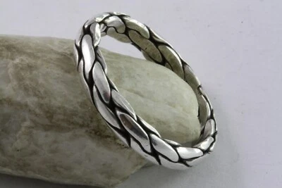 Anello Biker Celtico Intrecciato Massiccio In Argento 925 / 658 - Immagine 1 di 4