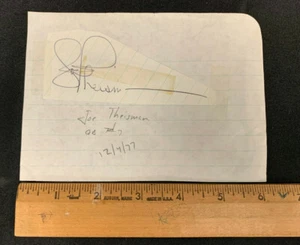 JOE THEISMAN FOOTBALL PLAYER HAND SIGNED AUTOGRAPHED CUT LINED PAPER W/COA - Picture 1 of 2