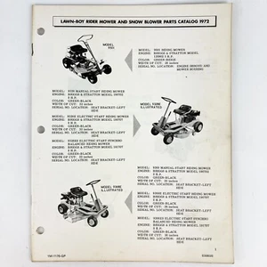 Lawn-Boy 9501 9328 E ES 9368 Part Catalog Mower Snow Blower 1972 Vtg Original - Picture 1 of 2