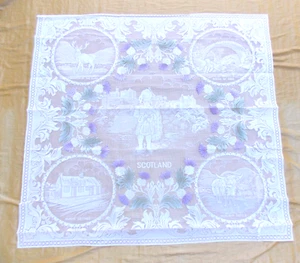 Mantel de Encaje Poliéster 36" x 36" Blanco Verde Lila Cardo Hecho en Escocia - Imagen 1 de 10