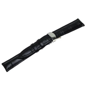 12 mm Leder Uhrenarmband schmales Armband Ersatz Silber Faltschnalle - Bild 1 von 4