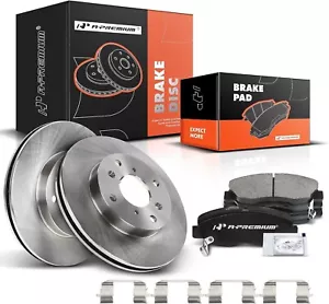 A-Premium 10.24 inch (260mm) Front Vented Disc Brake Rotors + Ceramic Pads Kit C - Picture 1 of 8