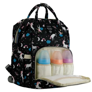 LEQUEEN Mommy Unicorn Baby Diaper Bag Backpack Boy Nappy Changing Bag - Picture 1 of 12