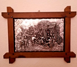Zinnbild mit Holzrahmen - Bild 1 von 2