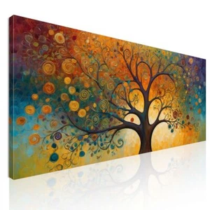 Quadro Botanico Albero Della Vita Con Motivi Astratti E Colori Vivaci , bow2 qua - Imagen 1 de 6